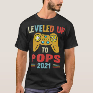 Promoted To Pops EST 2021 Levelled Up To Grandpa  T-Shirt