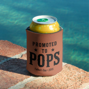 Promoted to Pops Fathers Day Pregnancy Reveal Can Cooler