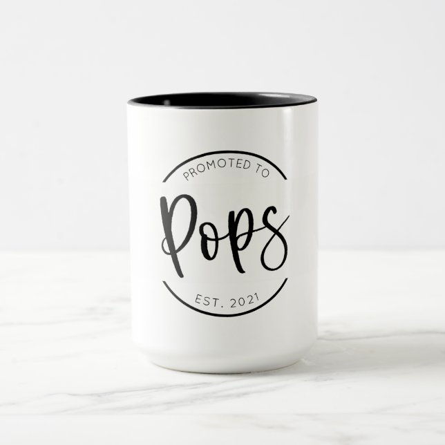 Promoted to Pops New Grandparent  Mug (Center)