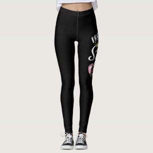 Promoted To Sister Again Est 2022 Flower Leggings