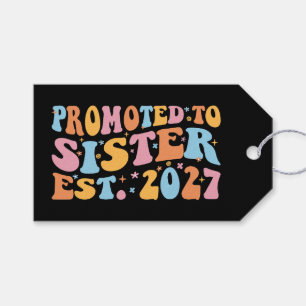 Promoted To Sister Est 2027 Big Sister Gift Tags