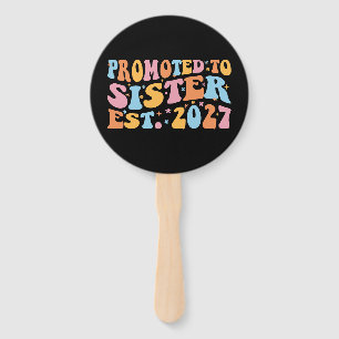 Promoted To Sister Est 2027 Big Sister Hand Fan