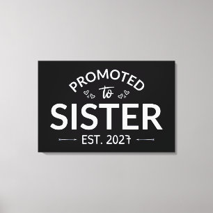 Promoted To Sister Est 2027 Big Sister II Canvas Print
