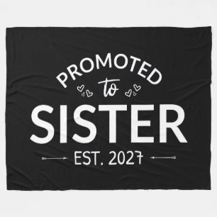 Promoted To Sister Est 2027 Big Sister II Fleece Blanket