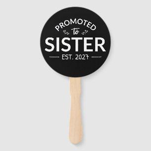Promoted To Sister Est 2027 Big Sister II Hand Fan