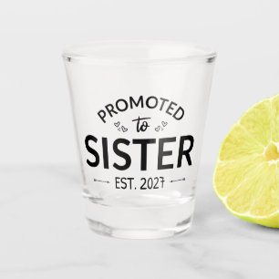 Promoted To Sister Est 2027 Big Sister II Shot Glass