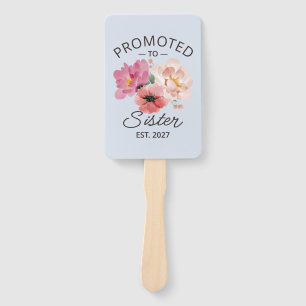 Promoted To Sister Est 2027 Big Sister VI Hand Fan