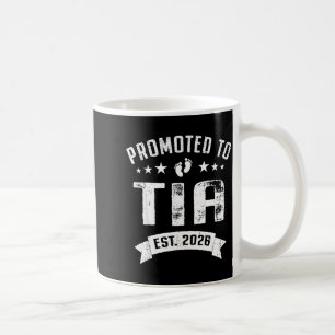 Promoted to tia est 2026 soon to be auntie coffee mug