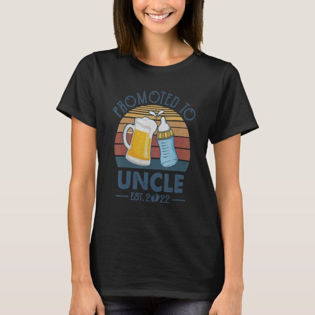 Promoted To Uncle 2022 First Time Fathers Day New  T-Shirt (Front)