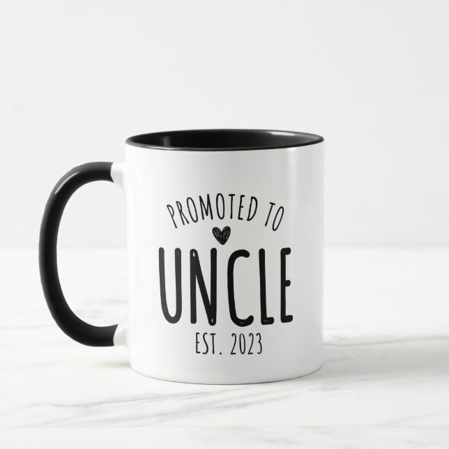 Promoted to Uncle 2023 New Uncle  Trucker Hat Mug (Left)