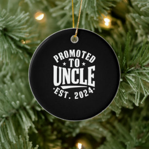 Promoted To Uncle 2024 Pregnancy Announcet 1St Ceramic Tree Decoration