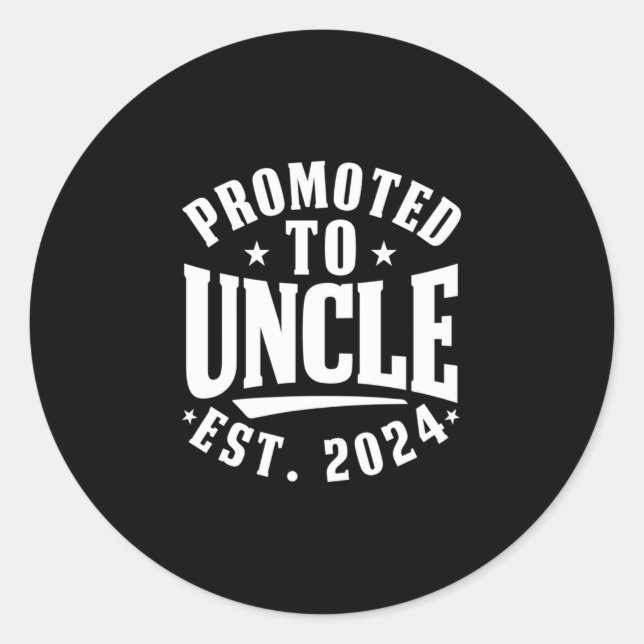 Promoted To Uncle 2024 Pregnancy Announcet 1St Classic Round Sticker (Front)