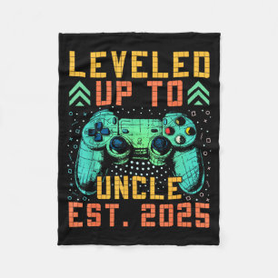 Promoted To Uncle 2025 Leveled Up To Uncle Est 202 Fleece Blanket