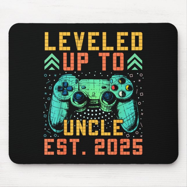 Promoted To Uncle 2025 Leveled Up To Uncle Est 202 Mouse Pad (Front)