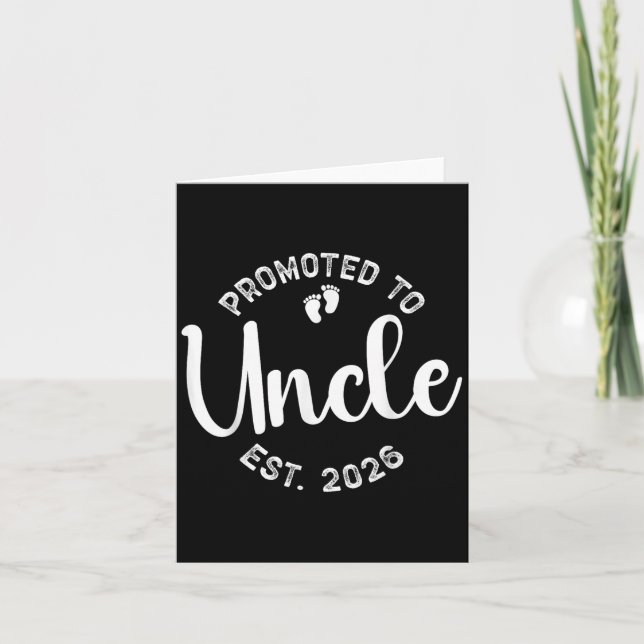 Promoted To Uncle 2026 Soon To Be Uncle First Time Card (Front)
