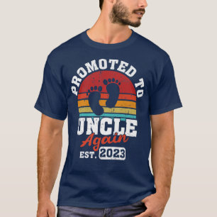 Promoted to Uncle Again 2023 Dad Pregnancy Announc T-Shirt