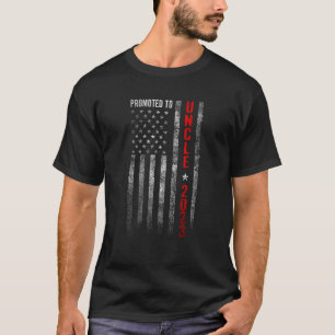 Promoted To Uncle Est 2023 First Time Fathers Day  T-Shirt