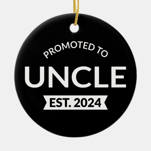 Promoted To Uncle Est. 2024 II Ceramic Tree Decoration (Front)