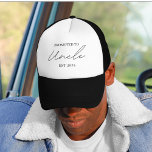 Promoted to Uncle EST 2025 Hat | New Uncle Gift<br><div class="desc">Celebrate the exciting news with this stylish Promoted to Uncle EST 2025 trucker hat — a thoughtful and practical gift for the proud new uncle-to-be! Perfect for pregnancy announcements, baby showers, gender reveals, or just as a sweet surprise, this hat combines comfort and sentiment in a clean, modern design. Made...</div>