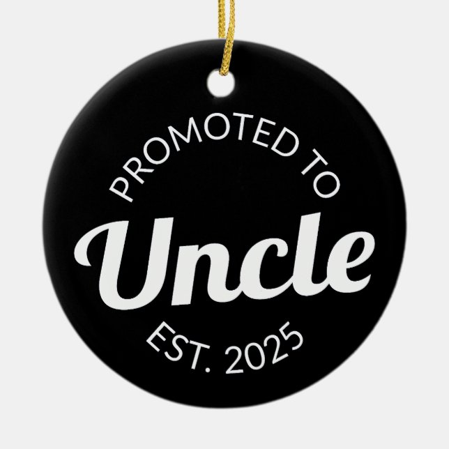 Promoted To Uncle Est. 2025 I Ceramic Tree Decoration (Front)