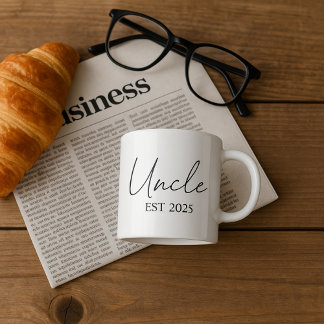 Promoted to Uncle EST 2025 | Minimalist Gift Espresso Cup