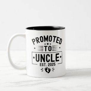 Promoted To Uncle Est. 2025 Soon To Be Uncle 2025  Two-Tone Coffee Mug