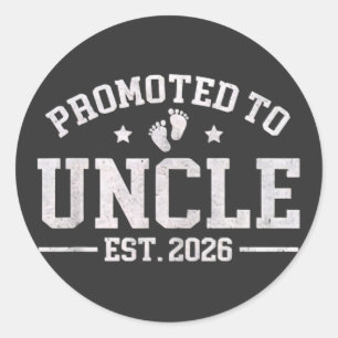 Promoted to Uncle est. 2026 Baby Announcement for  Classic Round Sticker