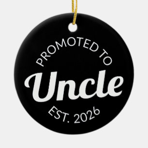 Promoted To Uncle Est. 2026 I Ceramic Tree Decoration