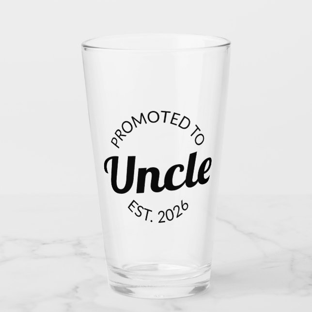 Promoted To Uncle Est. 2026 I Glass (Front)