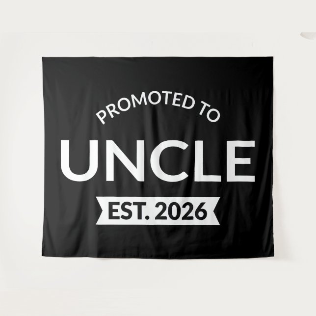 Promoted To Uncle Est. 2026 II Tapestry (Front (Horizontal))