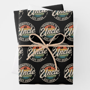 Promoted To Uncle Est 2026 Pregnancy Announcement  Wrapping Paper Sheet