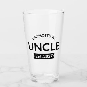 Promoted To Uncle Est 2027 New Uncle II Glass