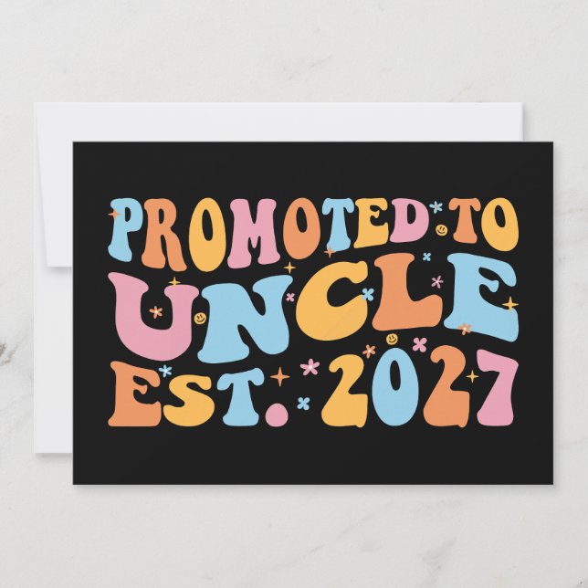Promoted To Uncle Est 2027 New Uncle Invitation (Front)