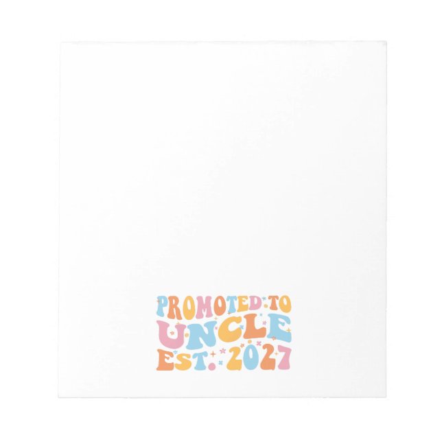 Promoted To Uncle Est 2027 New Uncle Notepad (Front)
