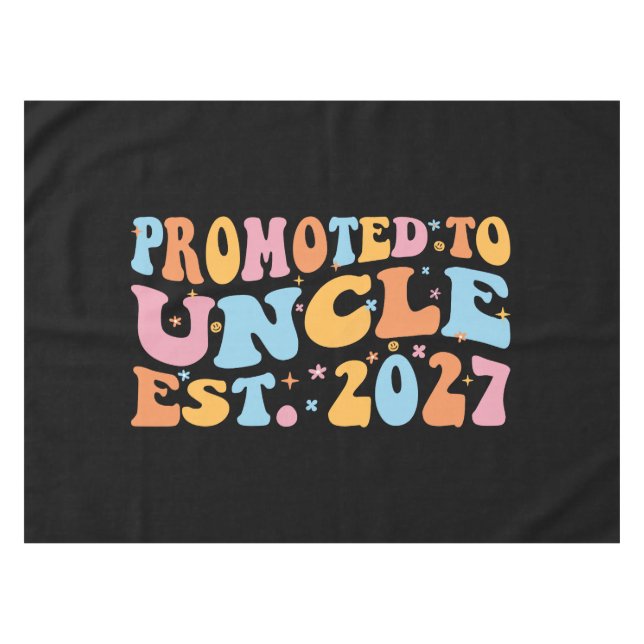 Promoted To Uncle Est 2027 New Uncle Tablecloth (Front (Horizontal))