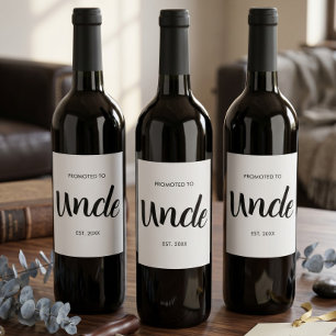 Promoted To Uncle Established Custom Year White Wine Label
