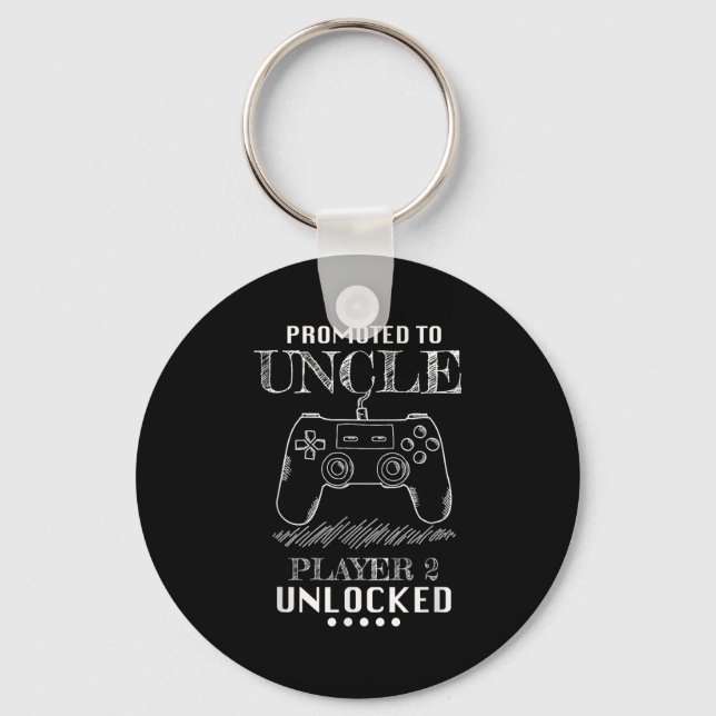 Promoted To Uncle Player 2 Unlock Shirt New Uncle  Key Ring (Front)