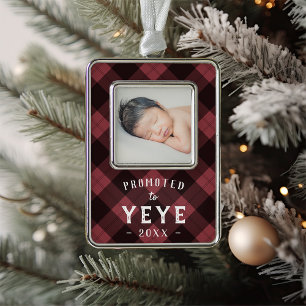 Promoted to Yeye   Baby Photo Grandpa Silver Plated Framed Ornament