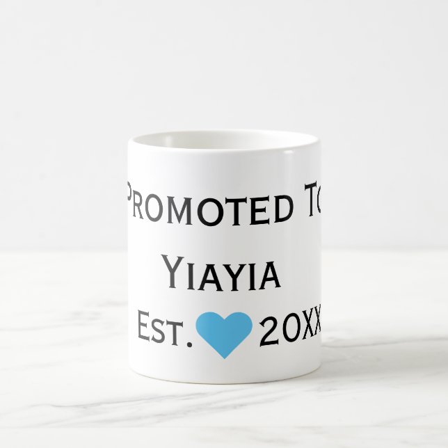 Promoted To Yiayia Black & Blue Mug (Center)