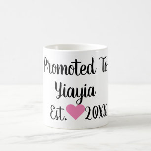 Promoted To Yiayia Black & Pink Mug