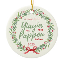 Promoted to Yiayia & Pappou Personalised Ornament