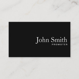 Promoter Plain Black QR Code Business Card