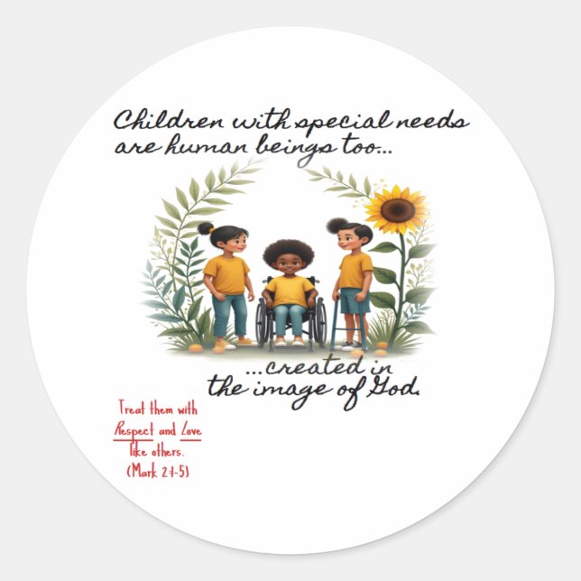 Promoting Children with Special Needs Sticker (Front)