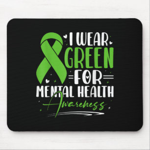 Promoting Mental Health Awareness Green Ribbon Mouse Pad