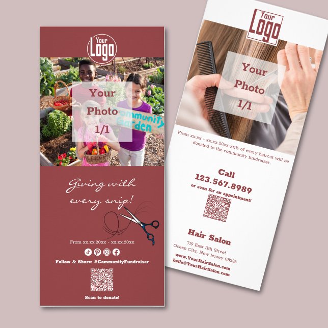 Promotion Hair Salon Community Fundraising Rack Card (Promotion Hair Salon Community Fundraising Rack Card)
