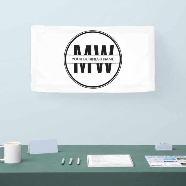 Promotional Black And White Business Monogram Logo Banner (Tradeshow)