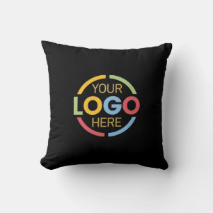 Promotional Black Company Business Logo Branded Cushion