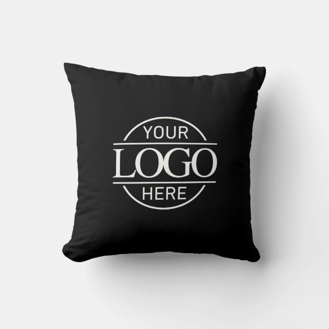 Promotional Black Corporate Company Business Logo Cushion (Front)