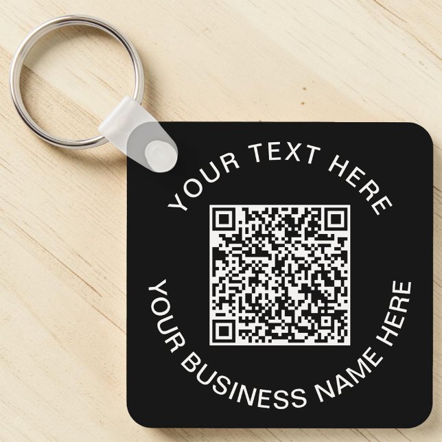 Promotional Black QR Code Key Ring (Your link. On their keys. Custom QR code keychain — scan & connect anywhere, anytime)
