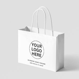 Promotional Black & White Business Logo & Text Large Gift Bag